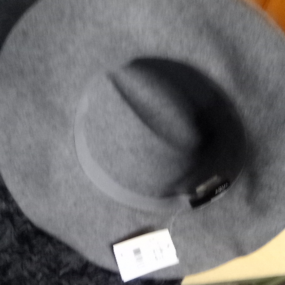Italian Wool Fedora Grey /purple gunia feather Accent - Picture 6 of 12